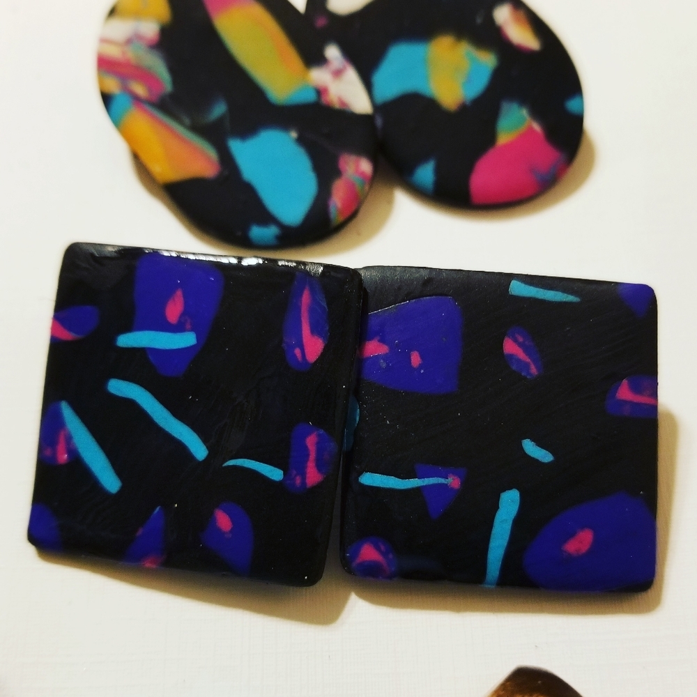 Free Shipping Block Party Square shape earrings